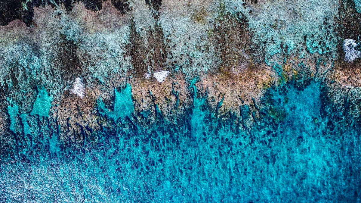 Aerial view of Mauritius
